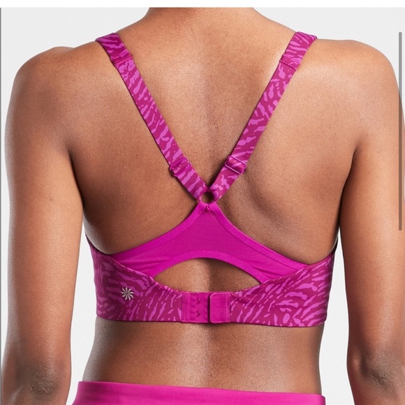 Athleta Advance Printed Bra B-DD In Fiji Magnolia Purple - Picture 2 of 11